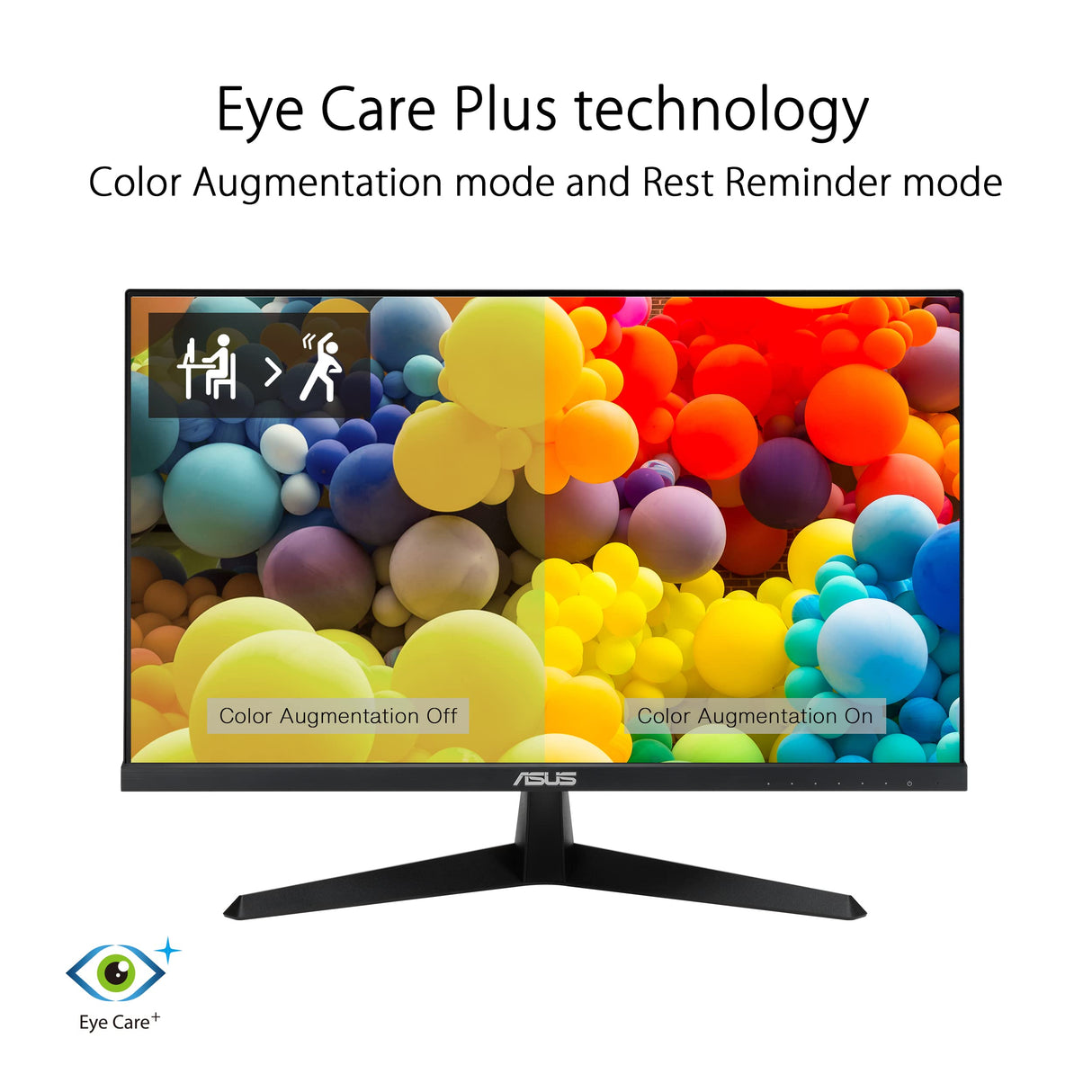ASUS Monitor de juegos VY279HGE Eye Care 27" FHD (IPS, 144Hz, SmoothMotion, 1ms (MPRT), FreeSync Premium, tecnología Eye Care Plus, filtro de luz azul, sin parpadeo, tratamiento antibacteriano)