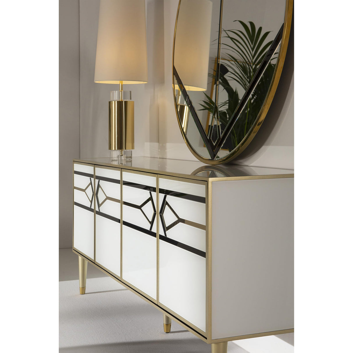 LAMPARA SOBREMESA 14X53 ACRILICO/METAL DORADO SIN PANTALLA