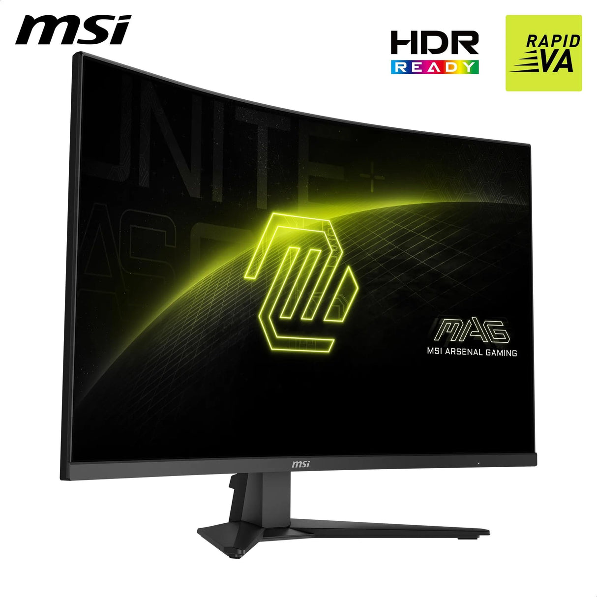 MSI mag 325CQF Monitor Curvo Gaming 32" WQHD - 1000R 2560 x 1440 Rapid VA Panel, 180 Hz / 0.5ms (GtG, Min.), Adaptive Sync - DP 1.4a, HDMI 2.0b CEC, USB Type-C (DP alt. c/ 15W PD)