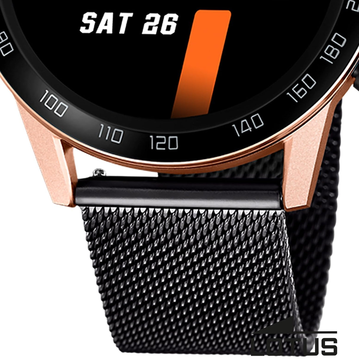 Reloj Lotus para Hombre 50025/1 Smartwatch Caja de Aleacion de Zinc Rosa Correa de Acero Inoxidable 316l Negro