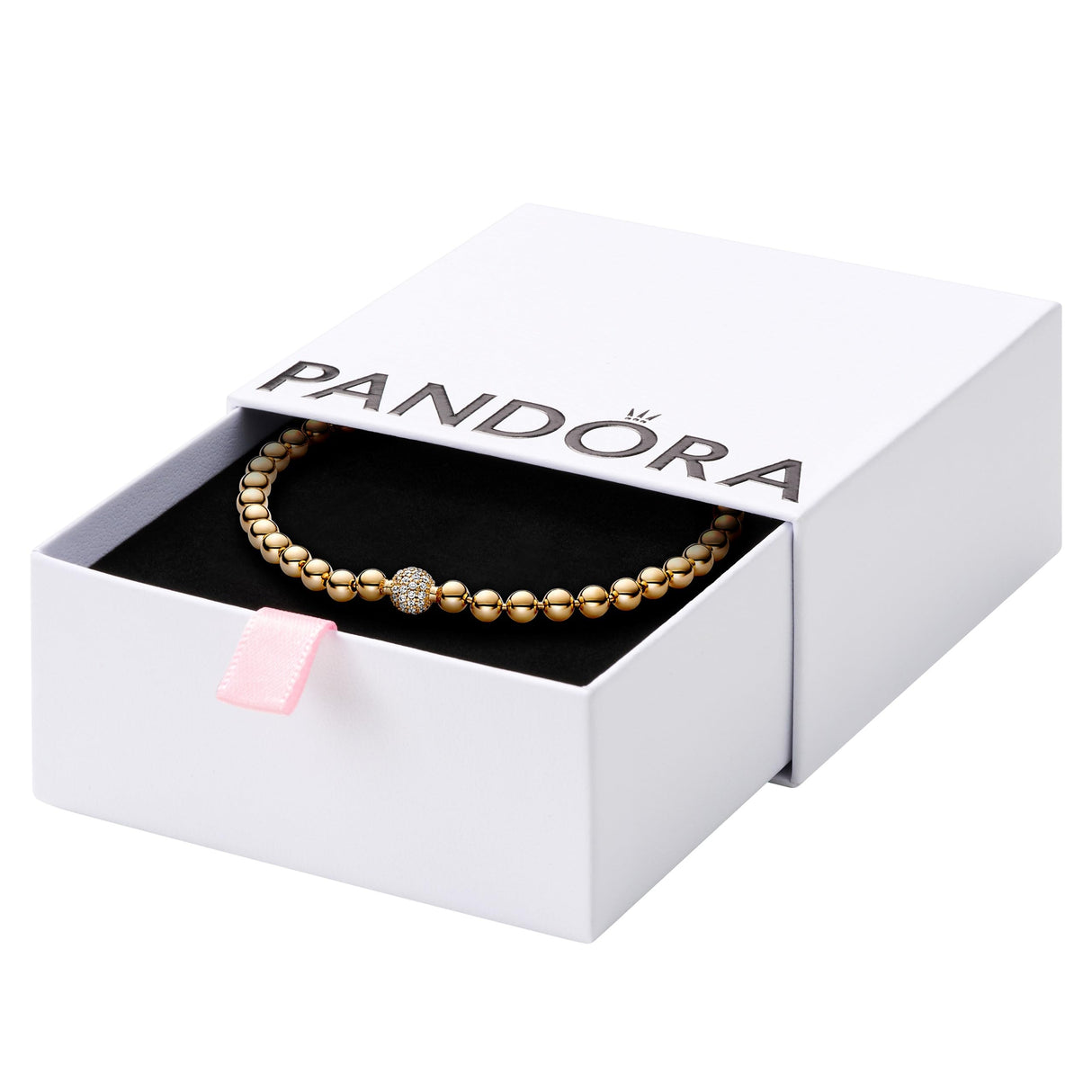 PANDORA Signature Pulsera con engaste pavé y cuentas, 19