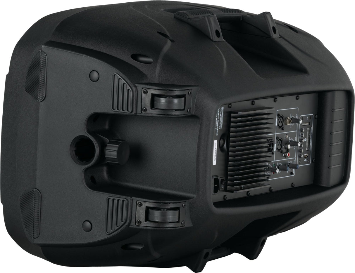 Pronomic PH15A Altavoz para Escenario y Conciertos, Altavoz PA Activo, Caja PA Móvil para Llevar, (Reproductor MP3 USB/SD/Bluetooth, 200 W RMS / 350 W Pico, Woofer de 15", Tweeter de 1,35"), Negro