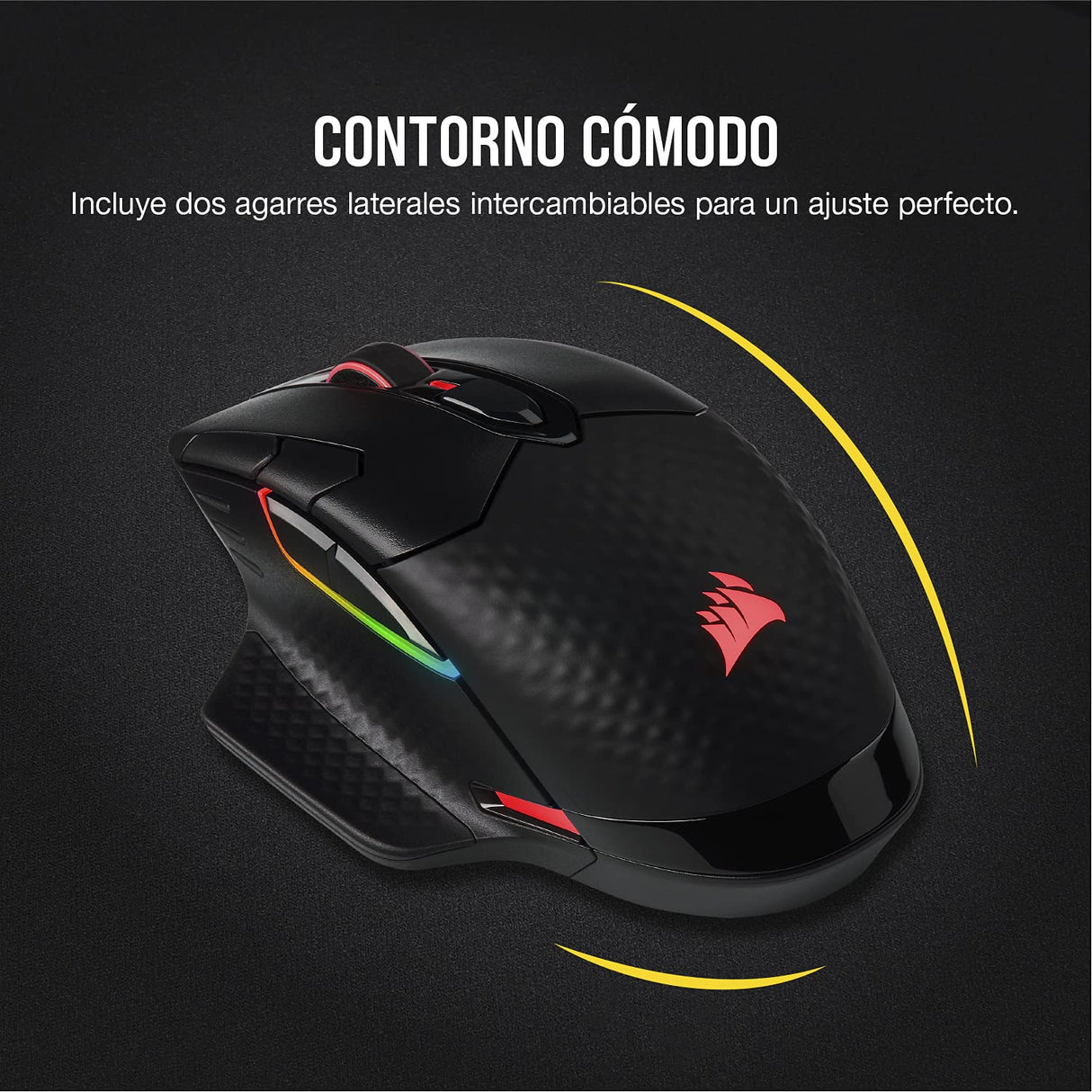 Corsair DARK CORE RGB PRO Ratón Inalámbrico FPS/MOBA para Juegos - 18.000 PPP - 8 Botones Programables - Inalámbrico Sub-1ms - Compatible con iCUE - PC, Mac, PS5, PS4, Xbox - Negro