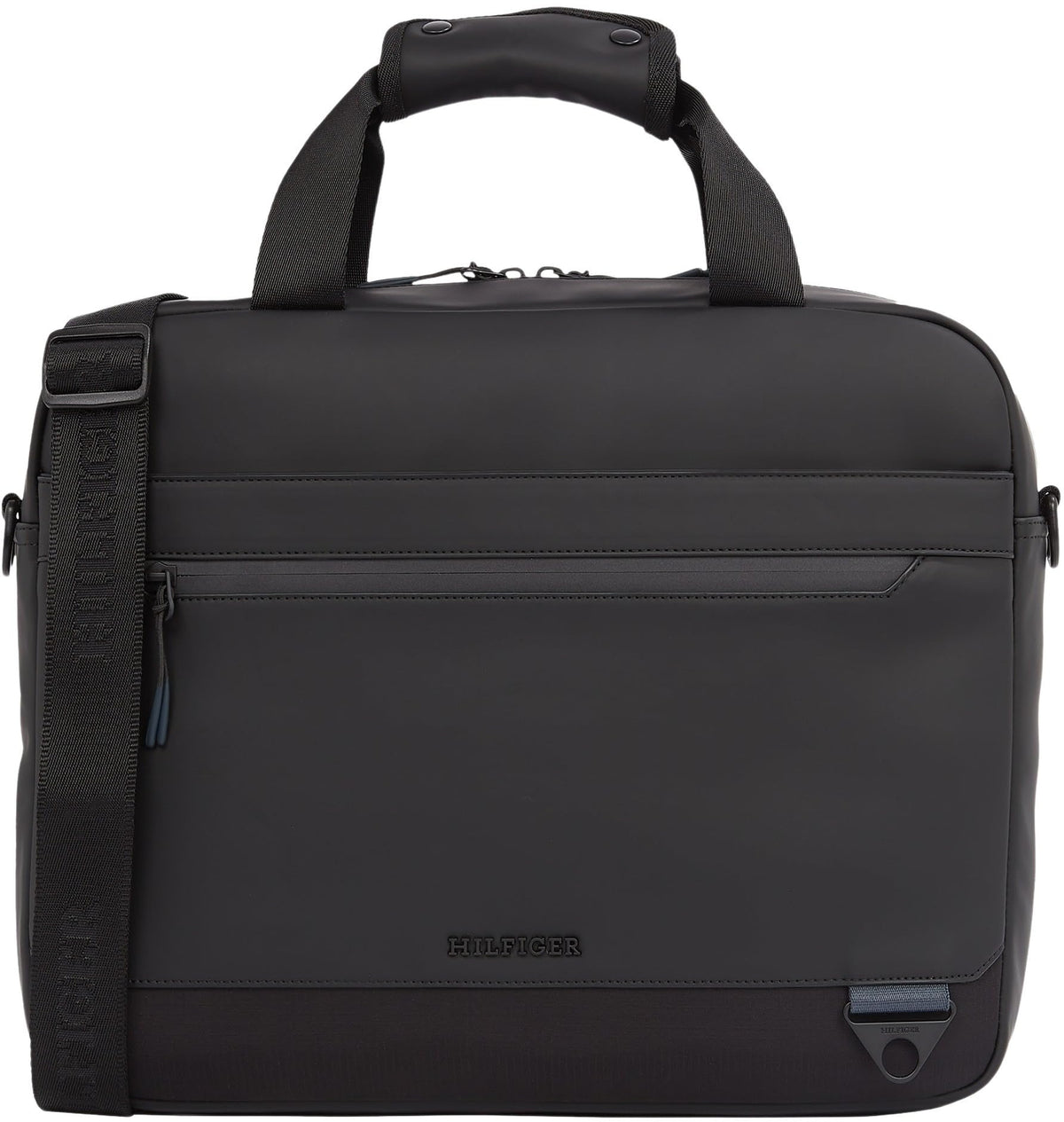 Tommy Hilfiger Maletín para portátil Hombre Seasonal con correa desmontable, Negro (Black), Talla Única