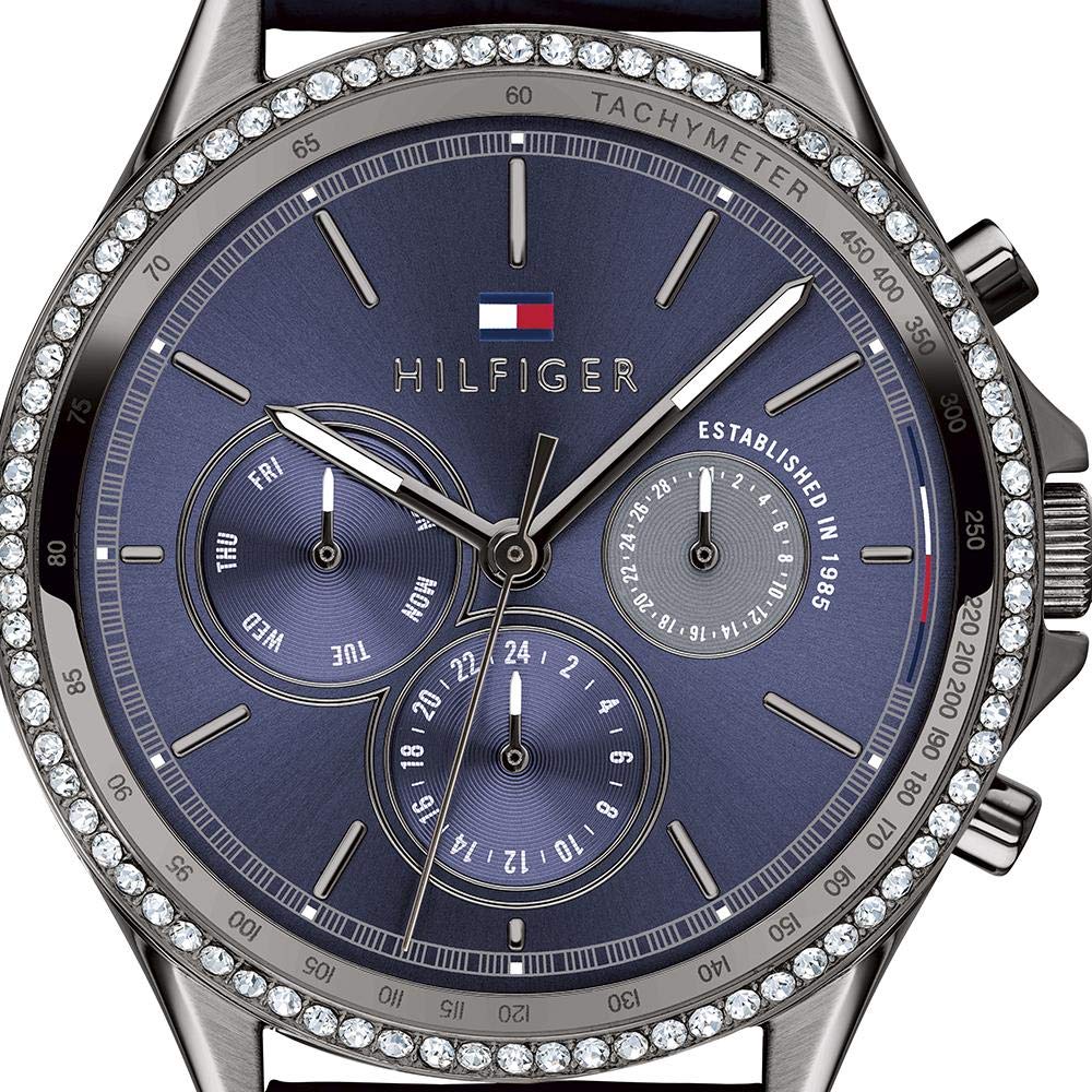 Tommy Hilfiger Reloj Analógico de Cuarzo multifunción para Mujer con Correa en Piel Azul - 1781979