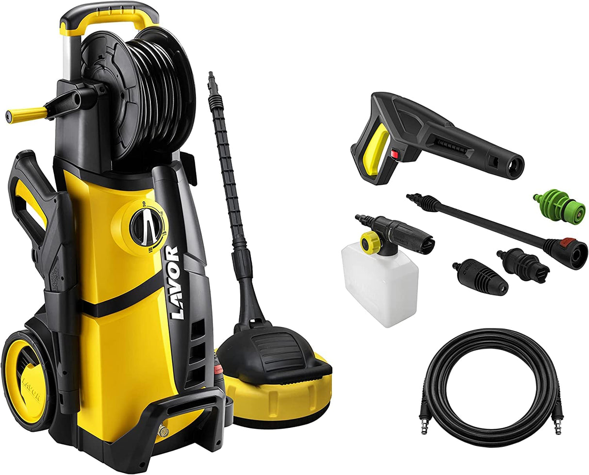 Lavor Hidrolimpiadora de Alta Presión LVR4 PLUS 160 WPS con Programas de Lavado, Enrollador de Manguera y Limpiador de Suelos, Presión max 160 bar, Caudal max 510 litros por hora, Motor 2500 Watt