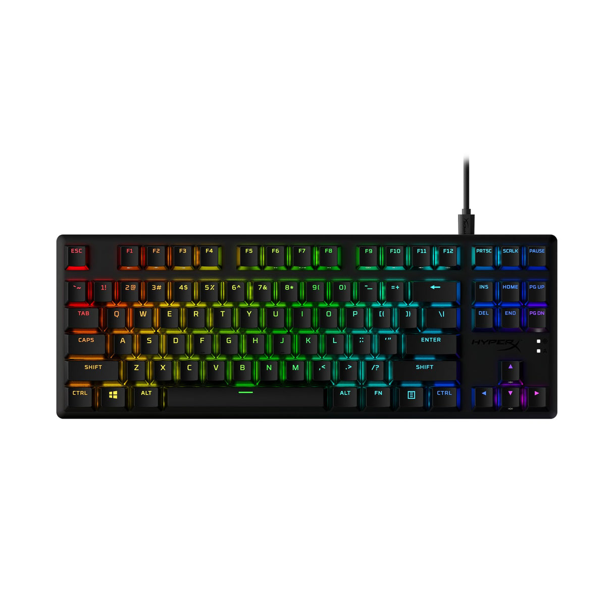HyperX Alloy Origins Core PBT - Teclado mecánico para Juegos TKL, Teclas PBT, iluminación RGB, Compacto, Cuerpo de Aluminio, Personalizable NGENUITY, Memoria integrada, Interruptor táctil