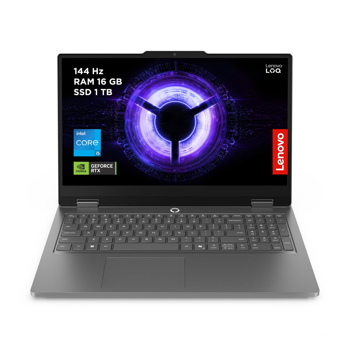 Lenovo LOQ Essential Gen 11 - Ordenador Portátil Gaming IA 15.6'' FHD (Intel Core i5-13450HX, NVIDIA GeForce RTX 5050, 16GB RAM, 1TB SSD, 144 Hz, Wi-Fi 6, Sin Sistema Operativo) QWERTY Español - Gris