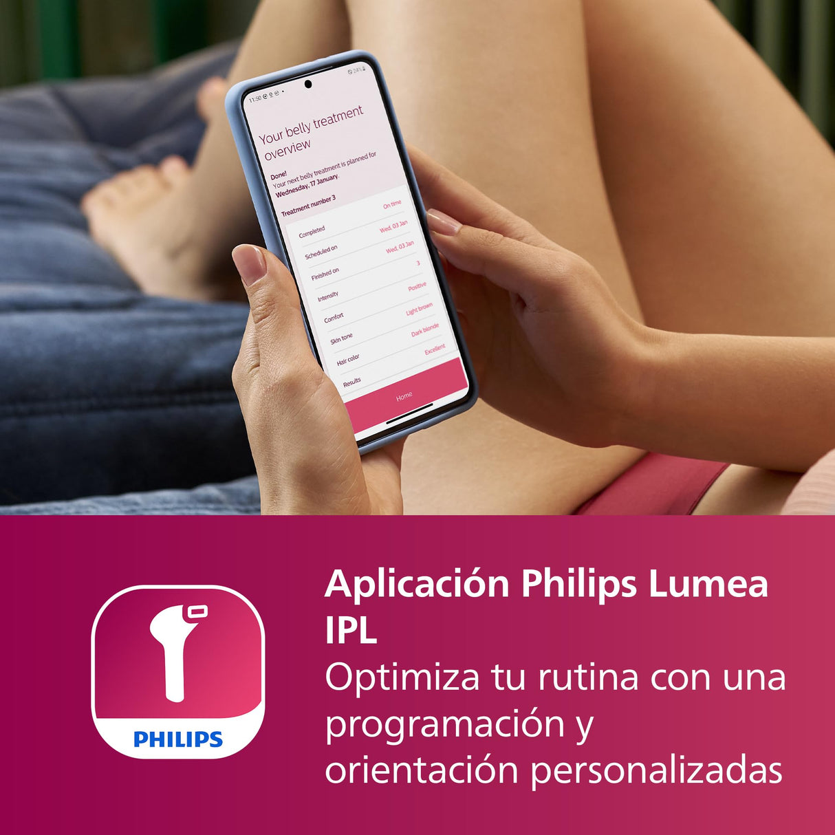 Philips Lumea serie 7000, dispositivo de depilación IPL, alternativa de depilación láser con lápiz recortador compacto satén, 3 accesorios para el cuerpo, la cara y la zona del bikini, BRI923/00