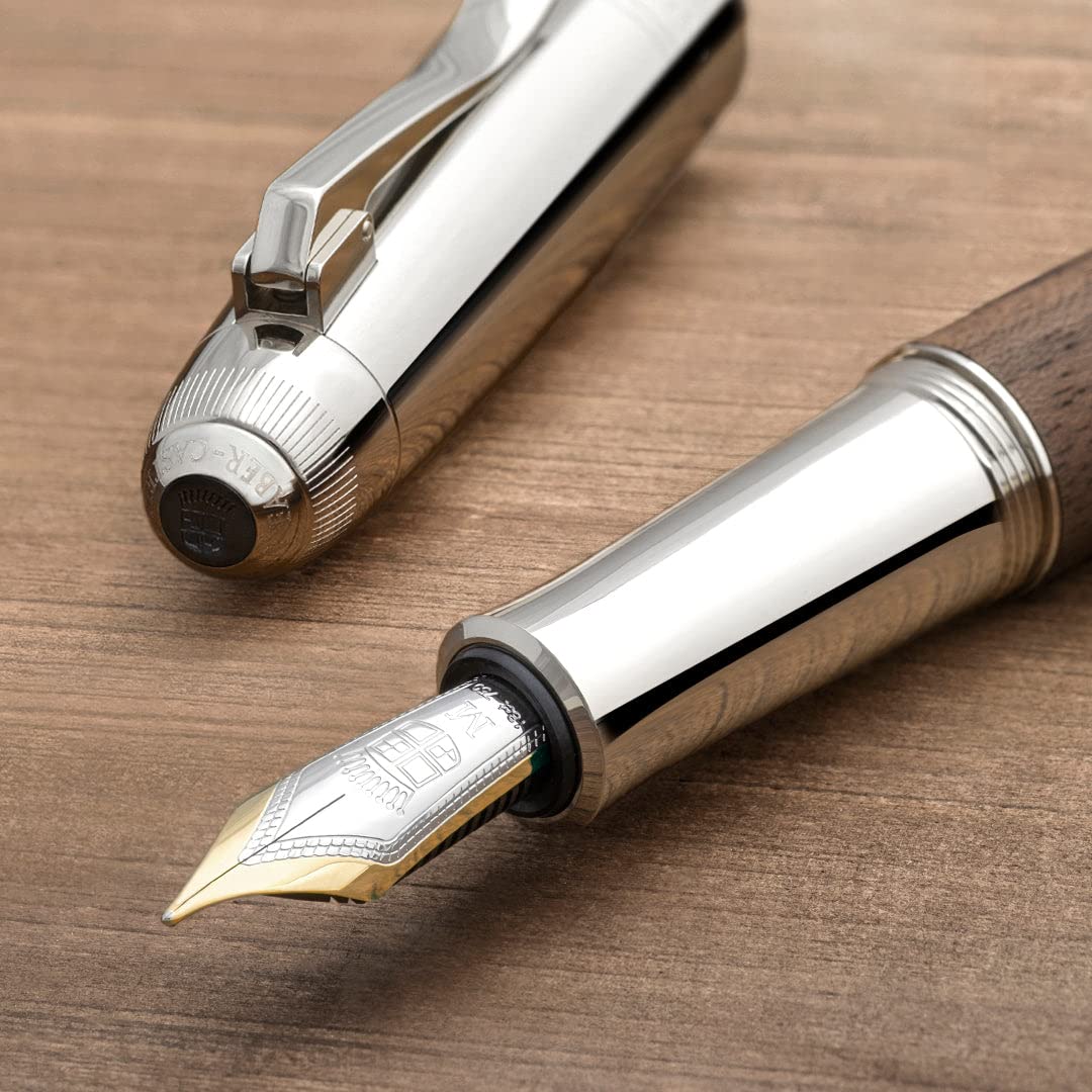 Faber-Castell Graf von 156380 - Estilográfica Magnum en Madera de Nogal - Trazo M