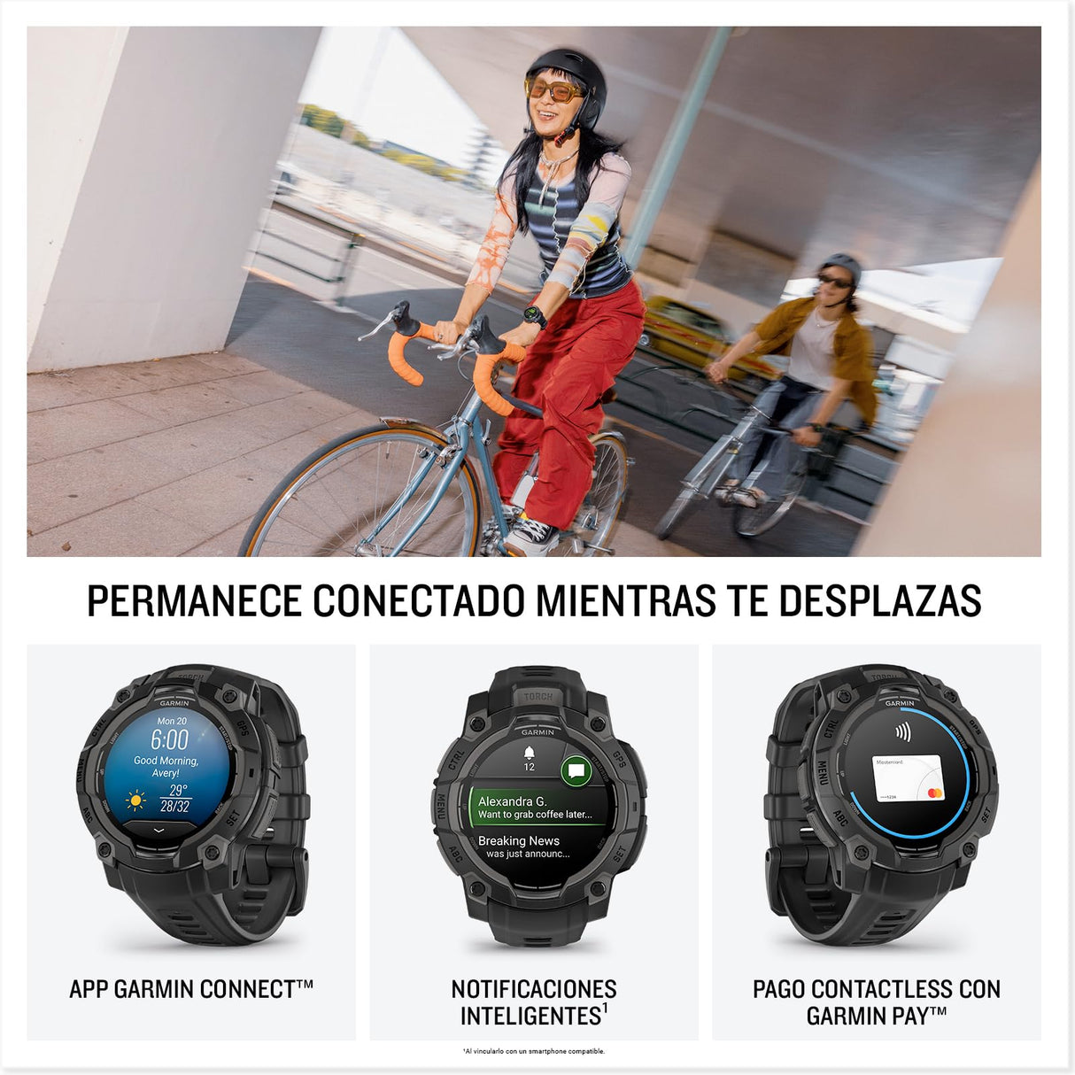 Garmin Instinct 3, Reloj inteligente con GPS, Pantalla AMOLED de 45 mm, Resistente al agua, Aplicaciones deportivas integradas, Monitorización de la salud, Linterna LED, Hasta 18 días autonomía, Negro