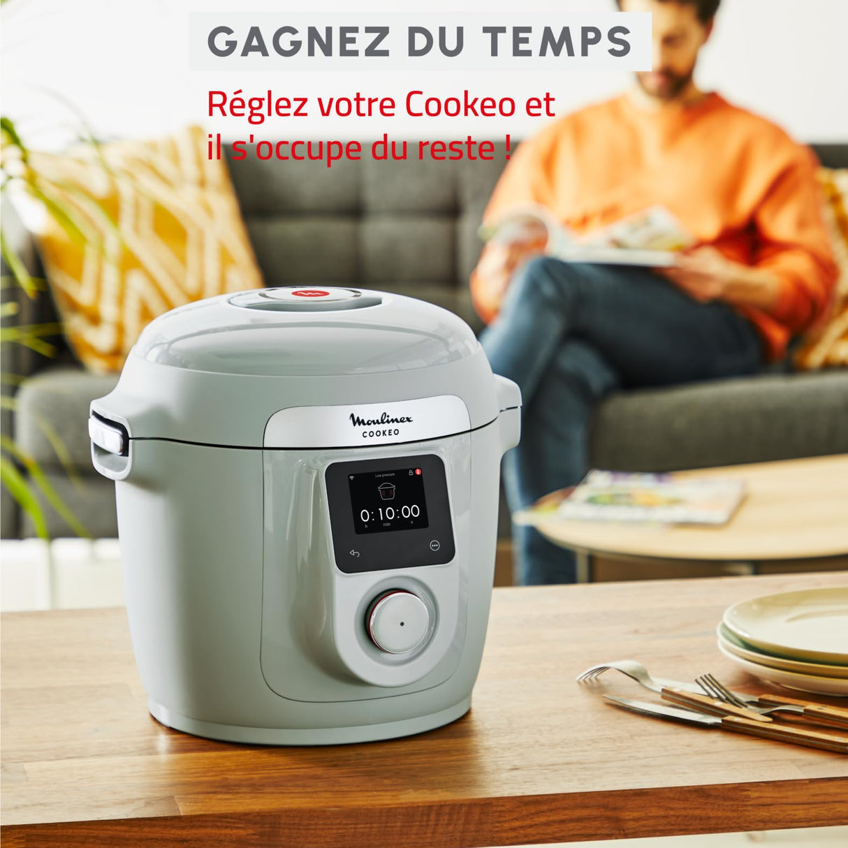 Moulinex Cookeo Wifi 10 en 1, Multicooker inteligente de alta presión, 10 modos de cocción, rápido, sin vigilancia, guía de cocción paso a paso, 6 L, CE96G310
