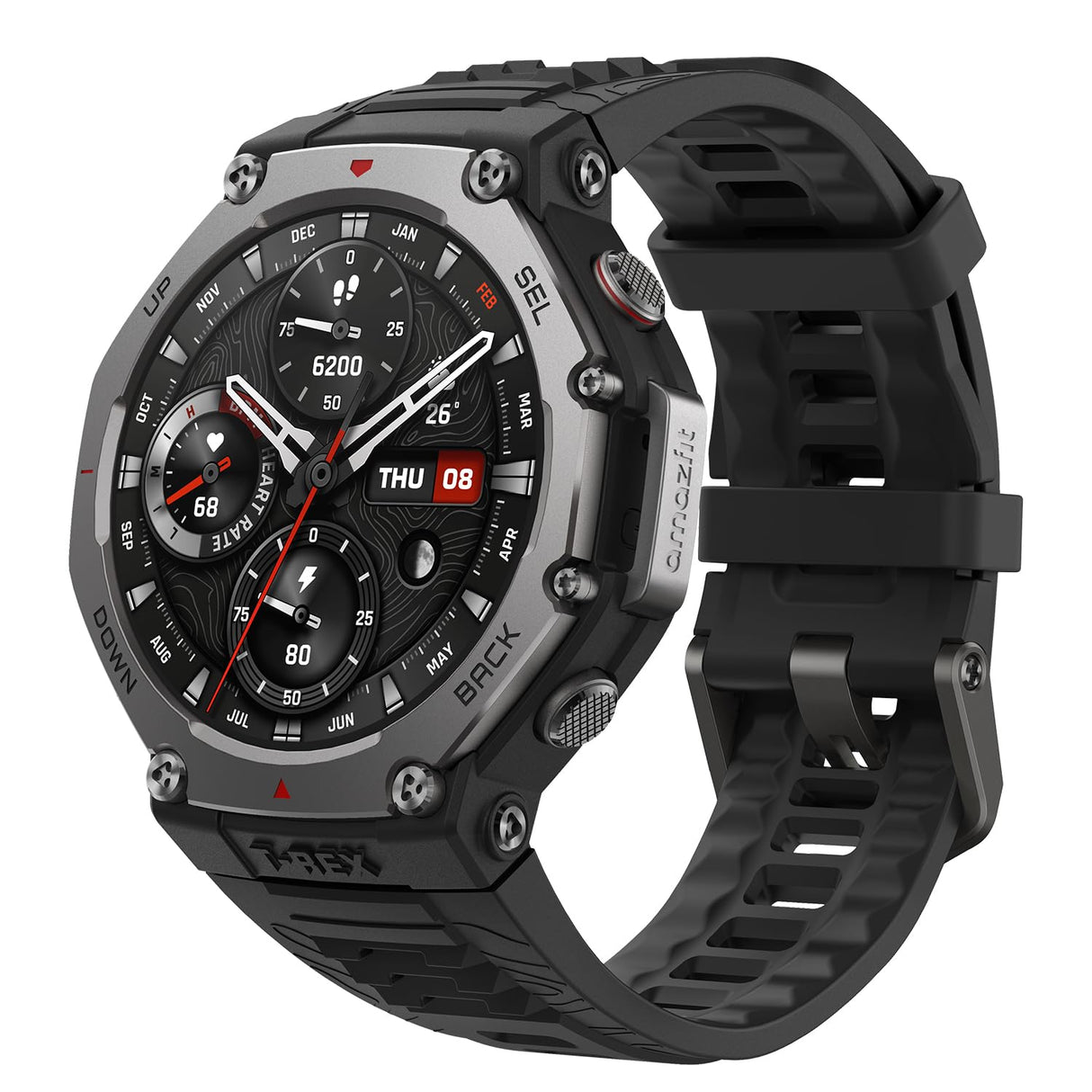Amazfit T-Rex 3 Outdoor Smartwatch 48 mm Pantalla AMOLED, Mapas & Navegación Offline, 6 Sistemas de Satélite GPS Doble Banda, 27 Días de Duración de Batería, Pago NFC, 170 Modo Deportes de Aventura