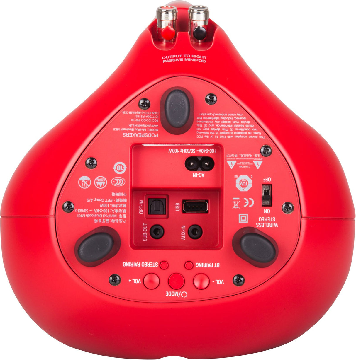 Podspeakers Minipod BT MK II - Altavoz inalámbrico, Rojo Mate