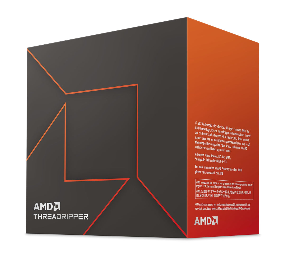 AMD Ryzen Threadripper 7980X Procesador (64 núcleos/128 Threads, 350W TDP, Socket SP6, 320MB Caché, Reloj de Aumento máx. hasta 5,1 GHz, sin Ventilador)