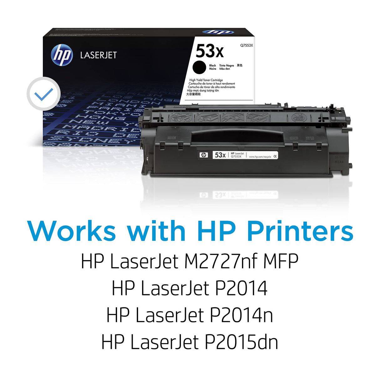 HP 53X Q7553X, Negro, Cartucho Tóner de Alta Capacidad Original, de 7.000 páginas, para impresoras HP LaserJet P2015, P2014, P2015n, M2727 NF y P2015dn