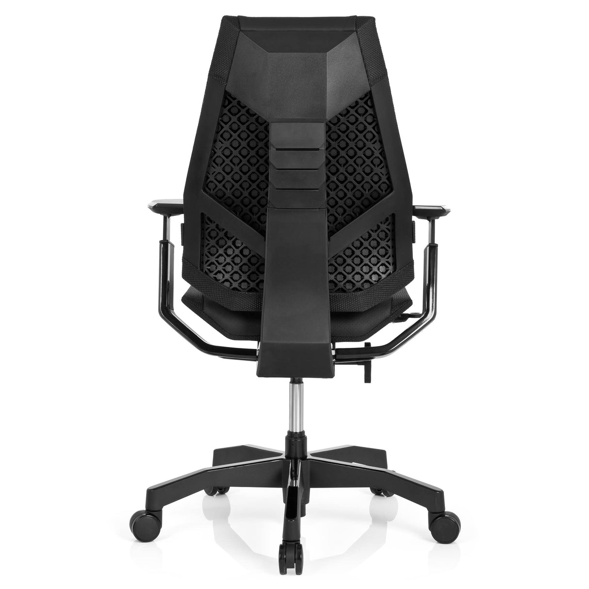 hjh OFFICE 652851 Silla de Oficina GENIDIA Black Cuero Negro, Silla Ejecutivo, Silla giratoria ergonómica, Respaldo Ajustable