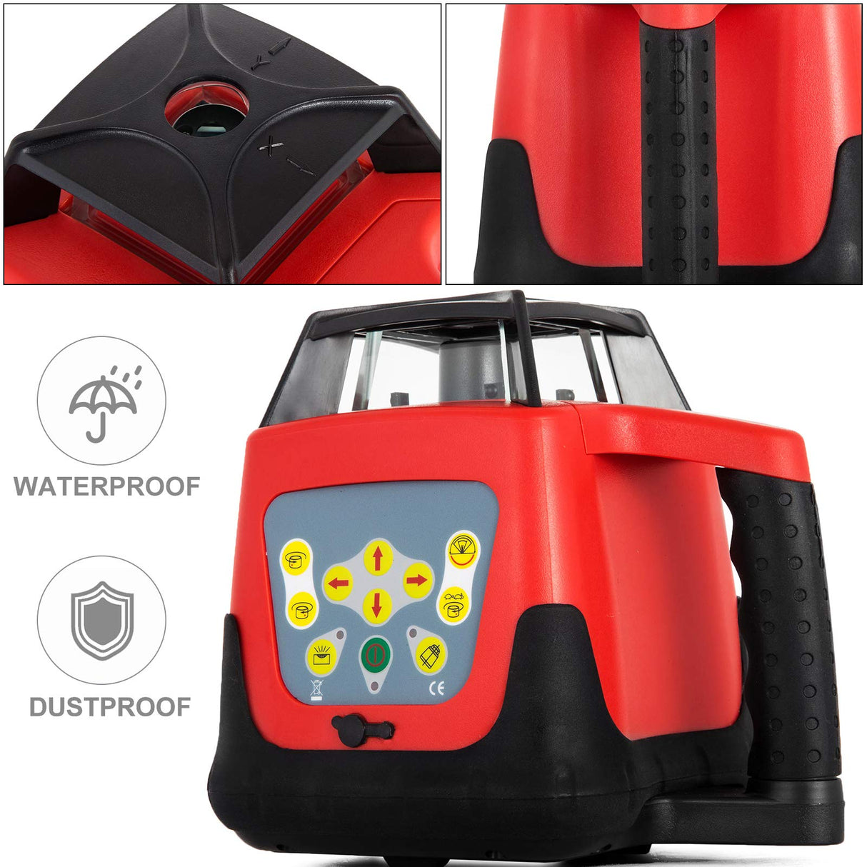 BuoQua Nivel Láser Auto-nivelante Rojo, 250 m Máximo Rango, IP54 Rotatorio Impermeable, Temperatura -20 °C - 45 °C para Construcción