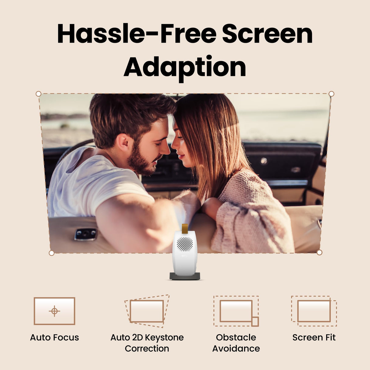BenQ GV50 proyector láser portátil de Techo 1080p con Base de trípode | Proyección con ángulo Giratorio | 500 lúmenes | Altavoz Bluetooth 18W | Google TV | Chromecast y AirPlay | Enfoque automático