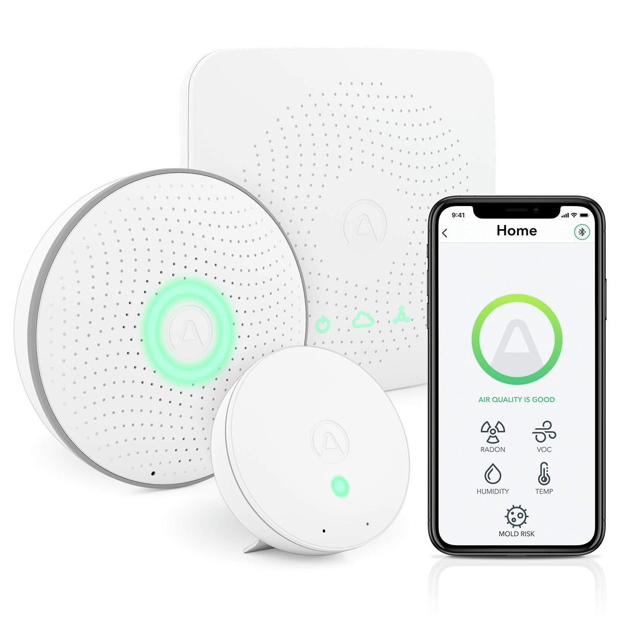 Airthings 4200 Kit de casa, Radón, Riesgo de Molde y Sistema de Monitoreo de Calidad del Aire Interior, Multi-Room