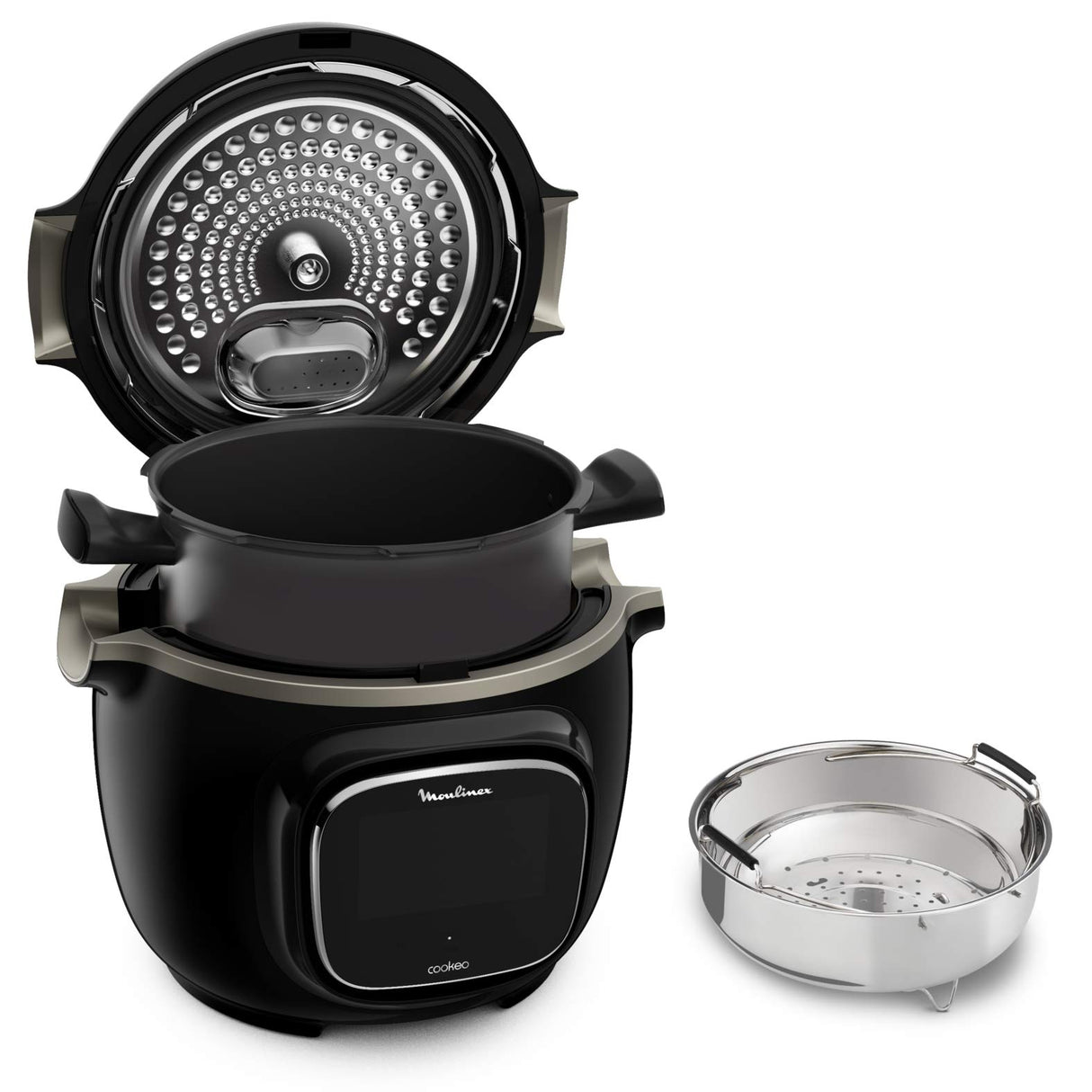 Moulinex Cookeo Touch Wi-Fi CE902 - Freidora de aire sin aceite, 1600 W, capacidad de hasta 6 personas (4 L), 6 programas automáticos, conexión Wi-Fi, libre de PFOA, fácil limpieza, color negro