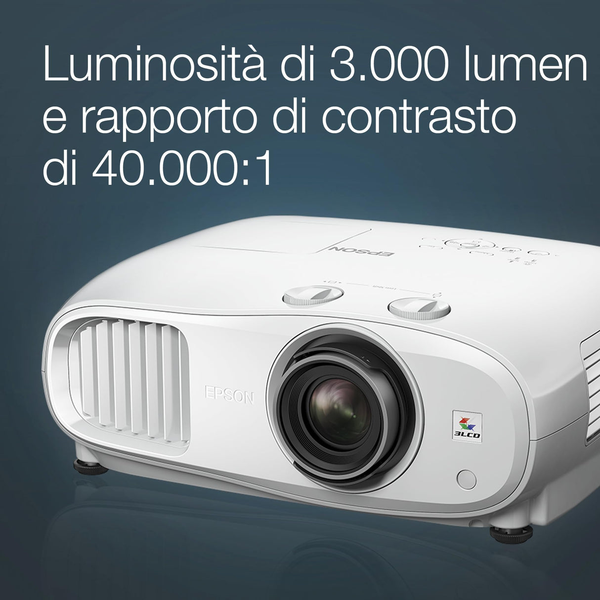 Epson EH-TW7000, Proyector 4K PRO-UHD Bluetooth Home Cinema & Gaming, 3000 lúmenes, Alto Contraste 40.000:1, Lámpara Larga Duración 5000 horas, Pantalla Hasta 500”, Tecnología 3LCD, usb