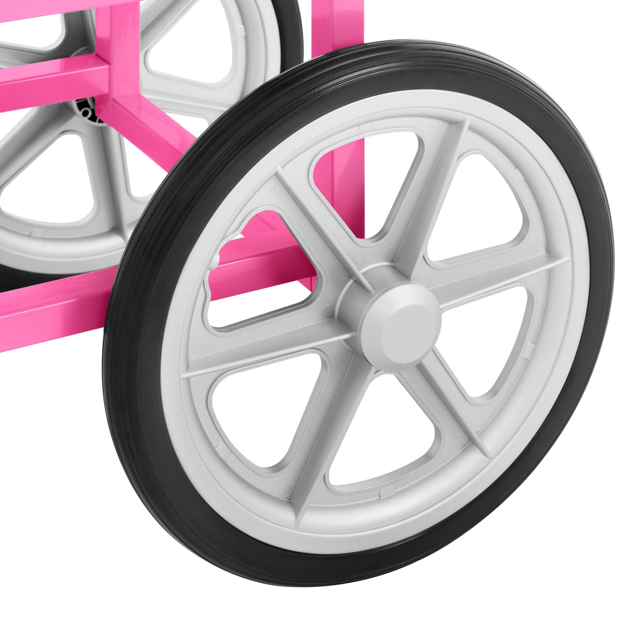 Royal Catering Máquina de Algodón de Azúcar con Carrito, Control Termostato y Rotación, 1200W, color Rosa, 52 cm
