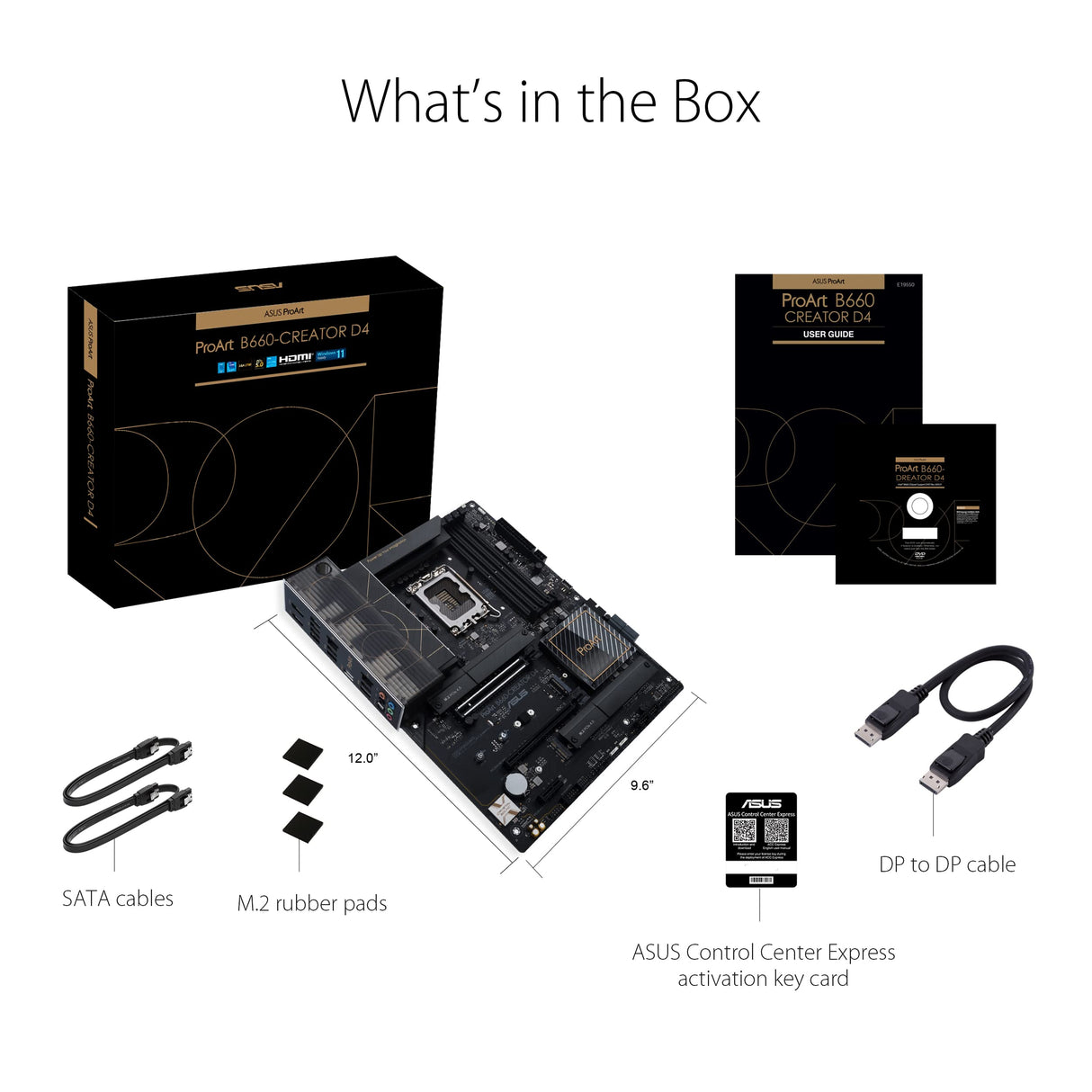 ASUS PROART B660-CREATOR D4 - Placa Base ATX Intel B660 LGA 1700 (VRM de 12+1 Fases (50 A), PCIe 5.0, RAM DDR4, USB-C DisplayPort, Ethernet de 2,5 GB y 1 GB, Tres M.2)