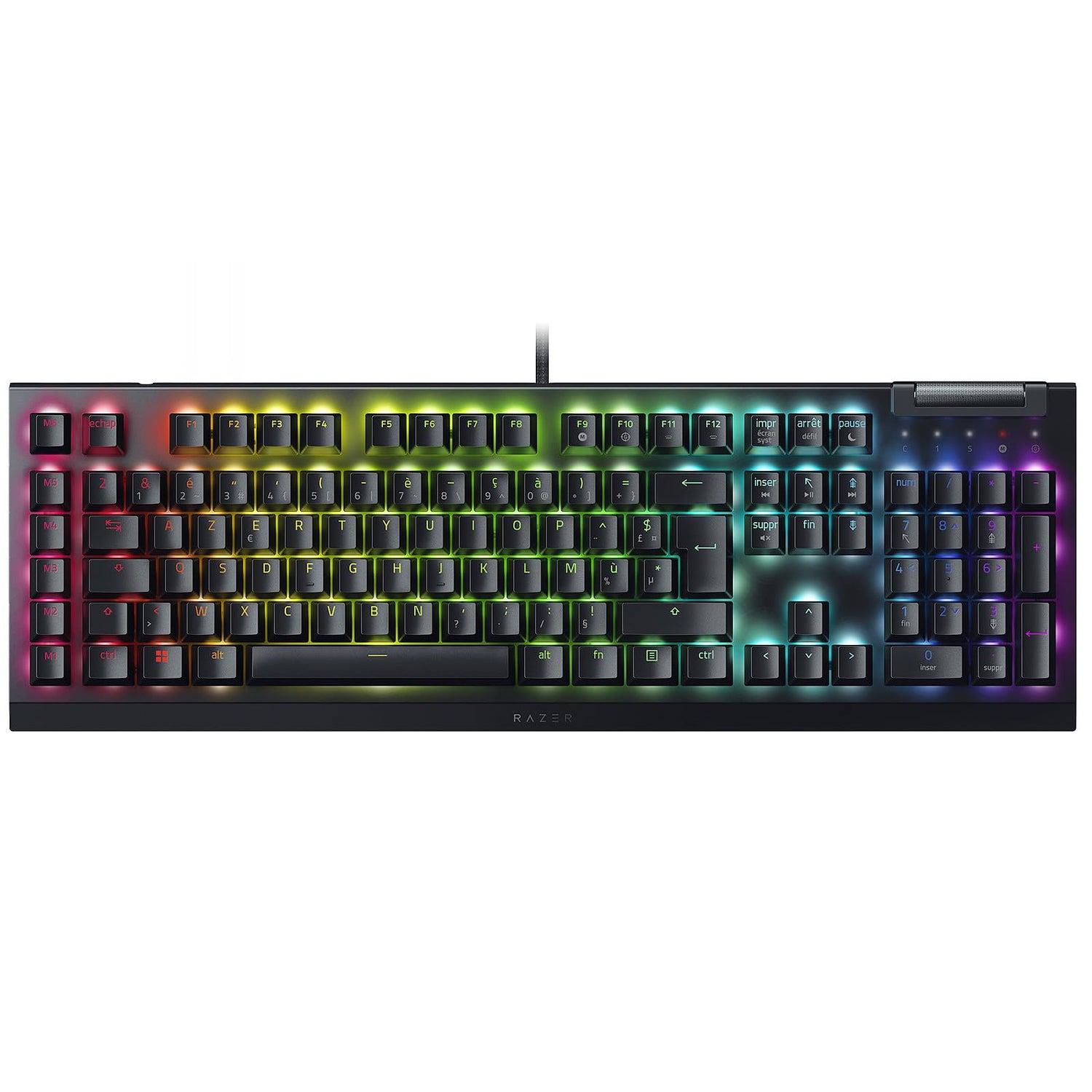 Razer BlackWidow V4 X - Teclado Gaming mecánico Chroma RGB (interruptores mecánicos Verdes, 6 Teclas Macros dedicados, Teclas ABS de Doble inyección) FR-ayout | Negro