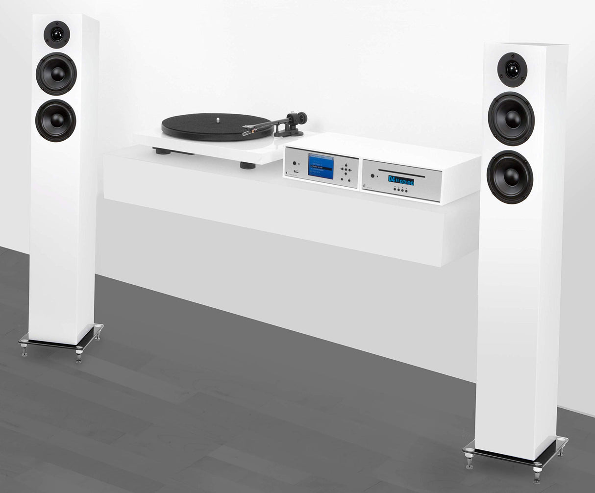 Pro-Ject CD Box DS - Reproductor de CD y SACD. Ancho 206mm.Salida de Audio 2RCA y Digital Coaxial, 24bit/192kHz Burr Brown DAC (PCM1796). Incluye Mando a Distancia. Color Silver.