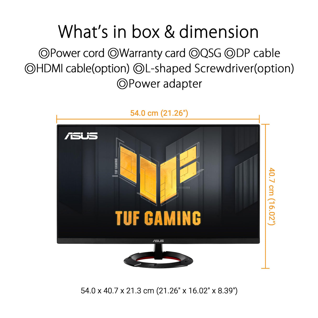ASUS TUF Gaming VG249Q3R Monitor para Juegos - 23.8 Pulgadas, Full HD (1920 x 1080), 180Hz, IPS rápido, Extreme Low Motion Blur™, 1 ms (GTG), FreeSync™, sobremarcha Variable, 100% sRGB