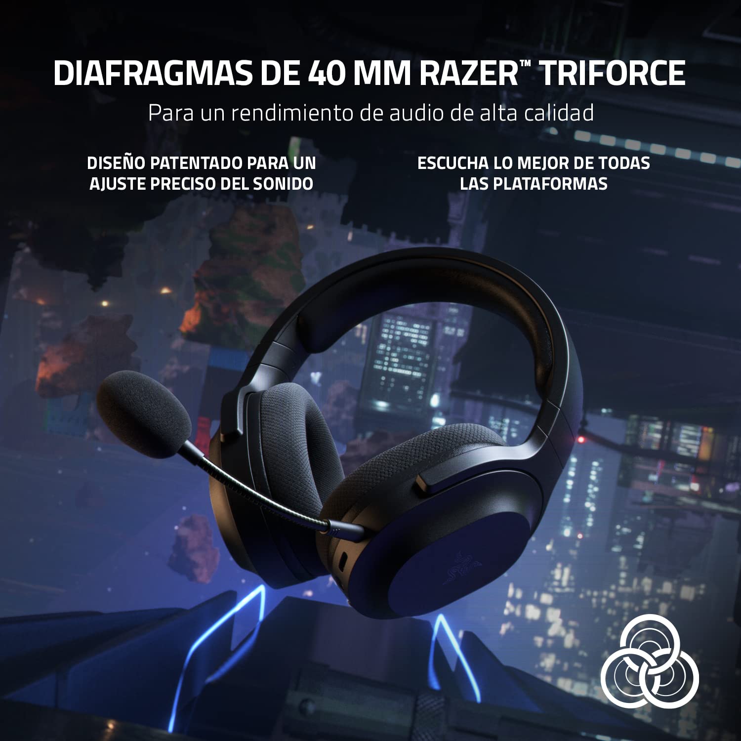 Razer Barracuda X - Auriculares Inalámbricos Multiplataforma para Juegos y Móviles, SmartSwitch Dual Wireless, Diseño Ergonómico de 250 g, TriForce 40mm, Micrófono Cardioide, Negro