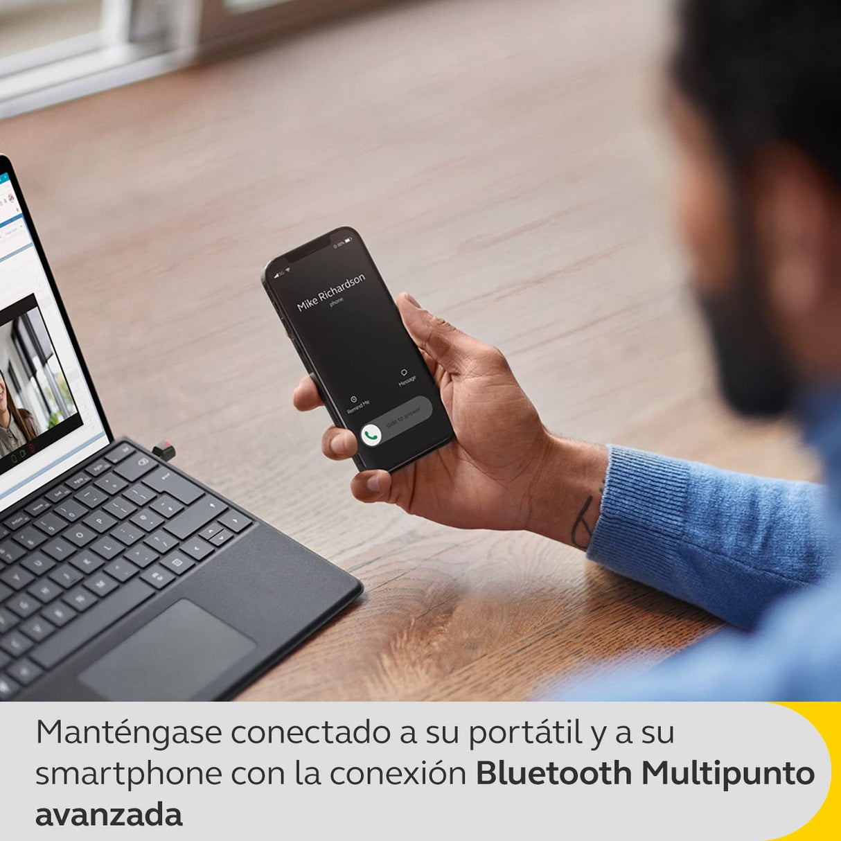 Jabra Evolve2 Buds, Auriculares Bluetooth Intraaurales Inalámbricos, Cancelación Activa de Ruido, MultiSensor y Base de Carga Inalámbrica, Certificados para Reuniones Virtuales, Negro