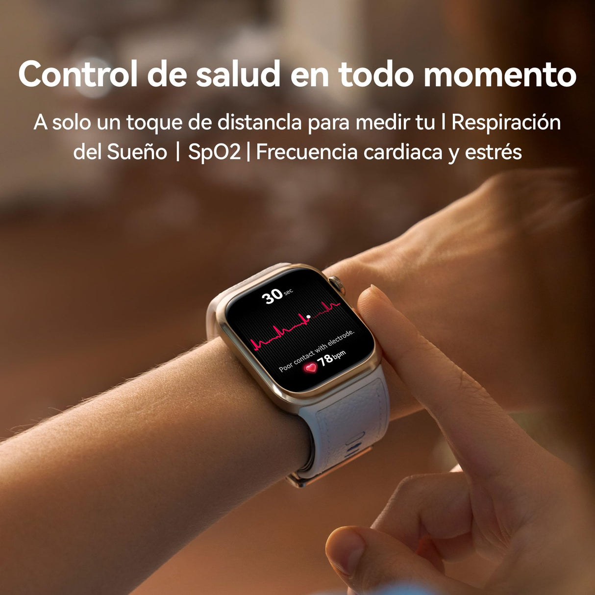 HUAWEI Watch D2 White Leather + Scale 3, Pantalla AMOLED de 1,82, Monitorización en Tiempo Real de la Presión Arterial, ECG, Monitorización Exhaustiva del Sueño, SpO2