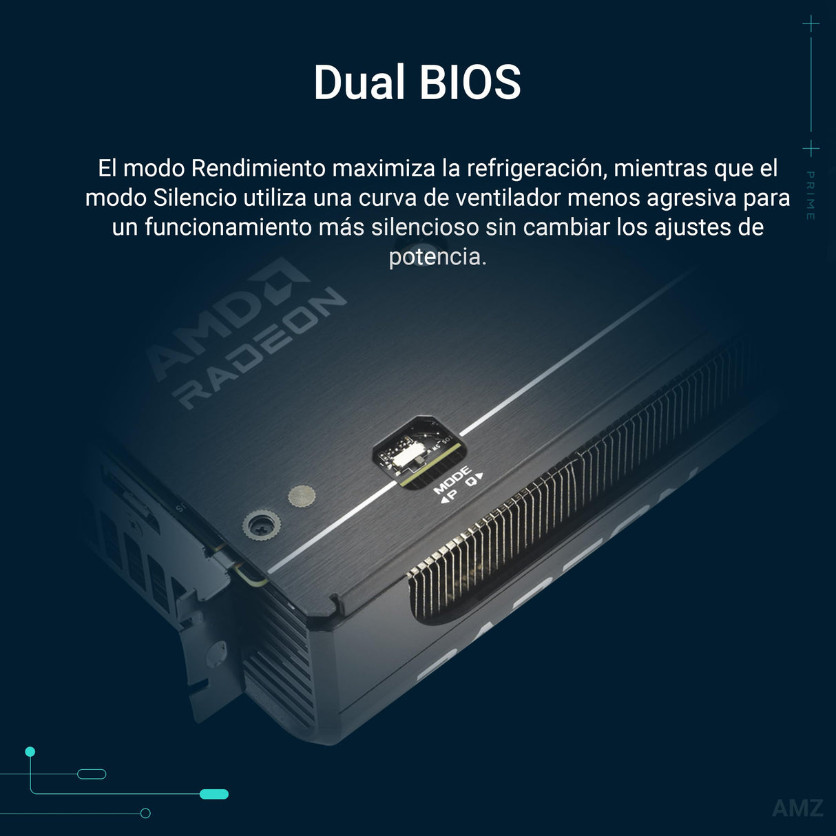 ASUS Prime Radeon RX 9060 XT 16 GB GDDR6 OC Edition, Tarjeta gráfica, PCIe 5.0, HDMI/DP 2.1, diseño de 2.5 Ranuras, Ventiladores Axial-Tech, rodamientos de Doble Bola, Doble BIOS, GPU Guard