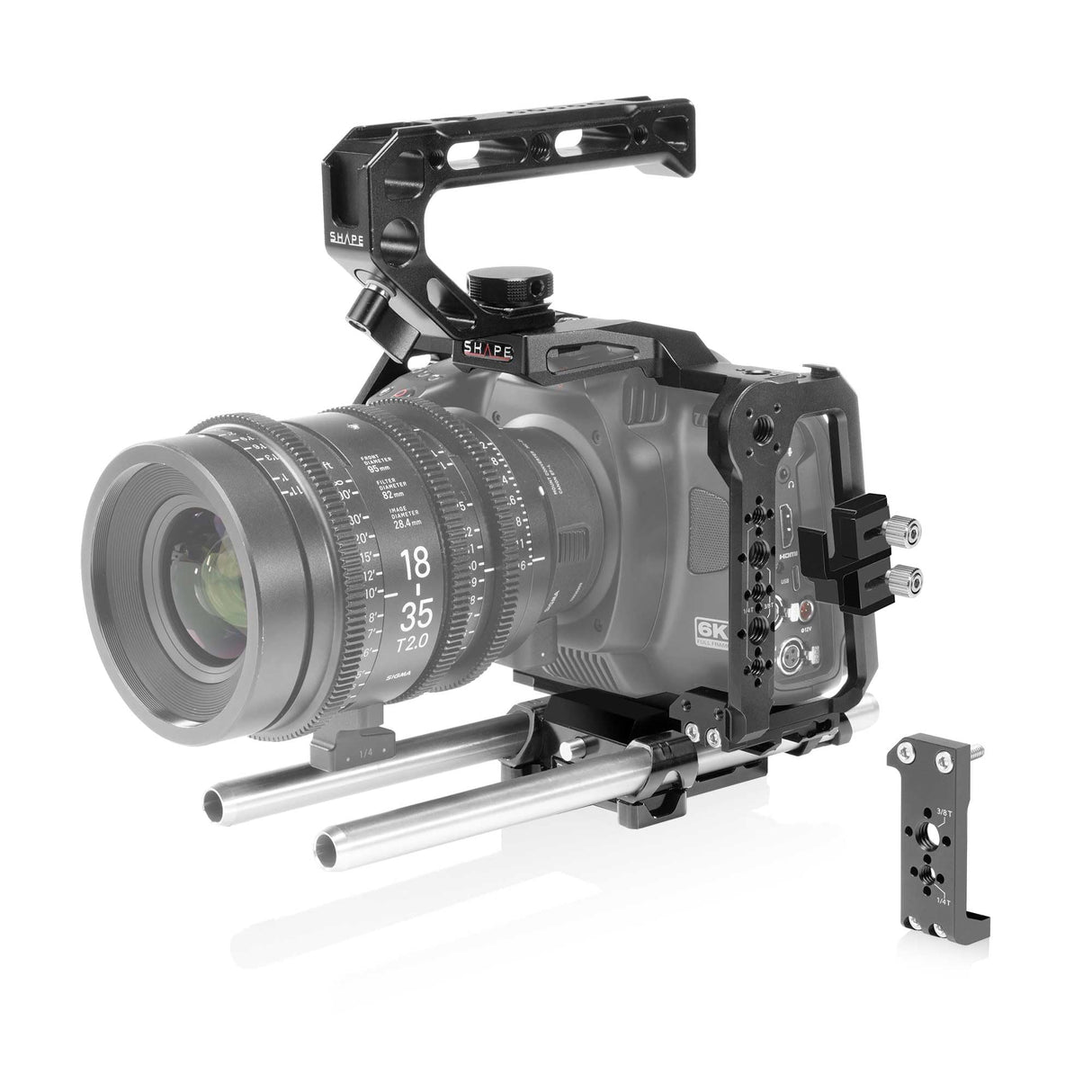 SHAPE Cage for Blackmagic Cinema Camera 6K/6K Pro/6K G2 with Top Handle & 15mm LWS Rod System