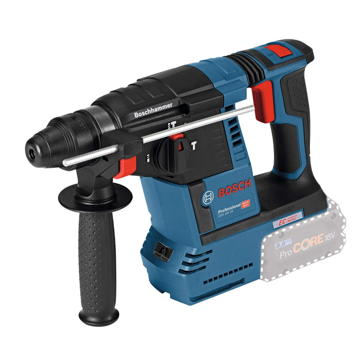 Bosch Professional 18V System GBH 18V-26 - Martillo perforador a batería (Brushless, 2,6 J, Ø máx. 26 mm, SDS plus, sin batería, en L-BOXX)