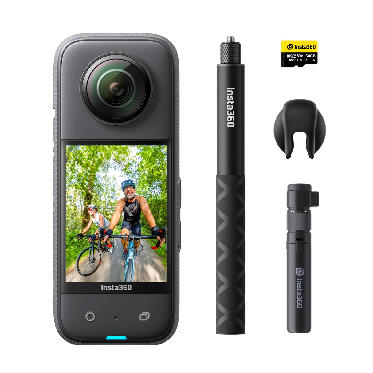 Insta360 X3 Creator Kit, Action CAM 360 con sensores de 1/2" 48 MP, vídeo HDR Active 360 5.7K, Foto 360 72 MP, Lente 4K, Me Mode 60 fps, estabilización, Pantalla táctil de 2,29", edición con IA