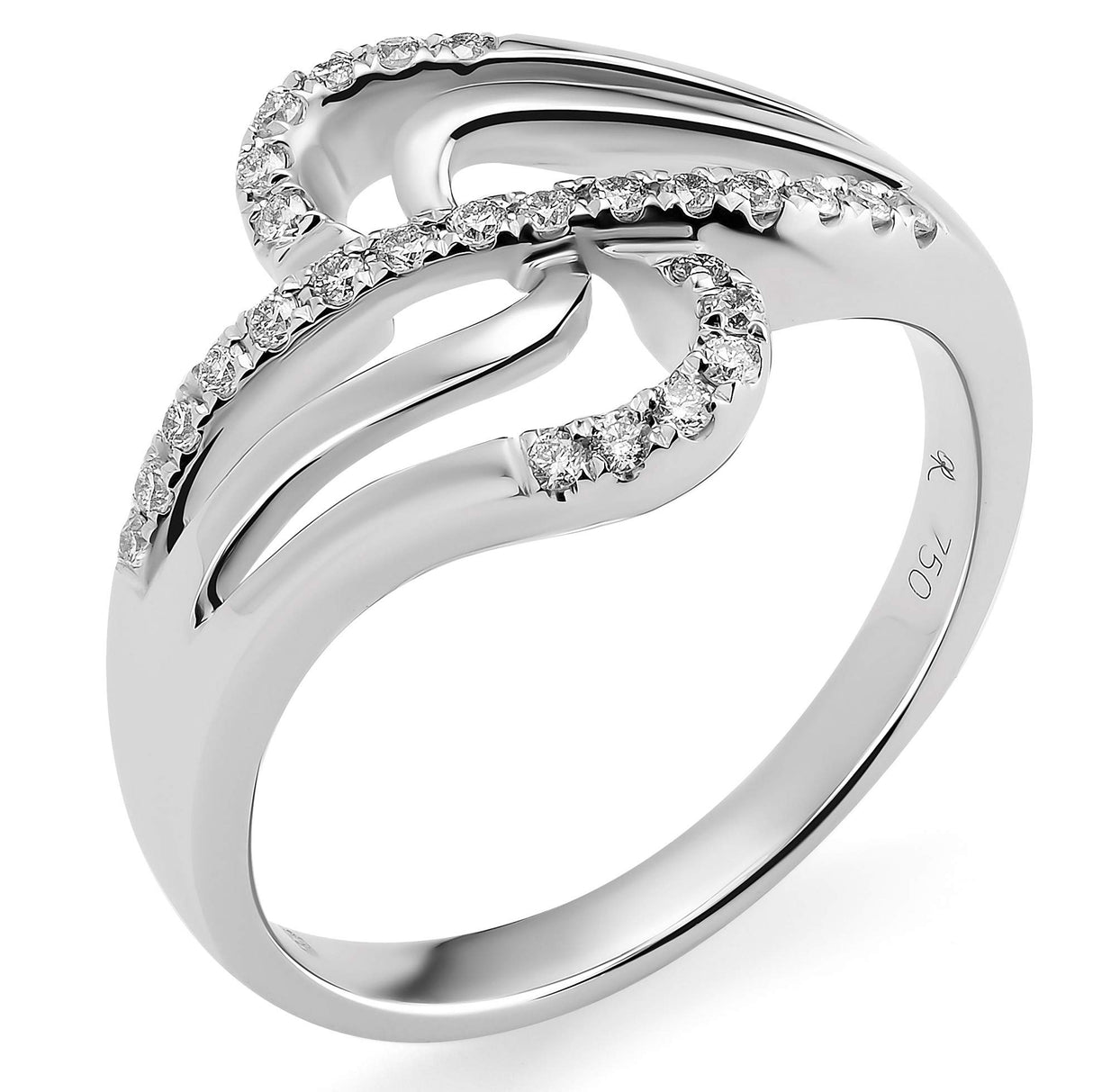 Orphelia Mujer 18 k (750) oro blanco redondo blanco diamante
