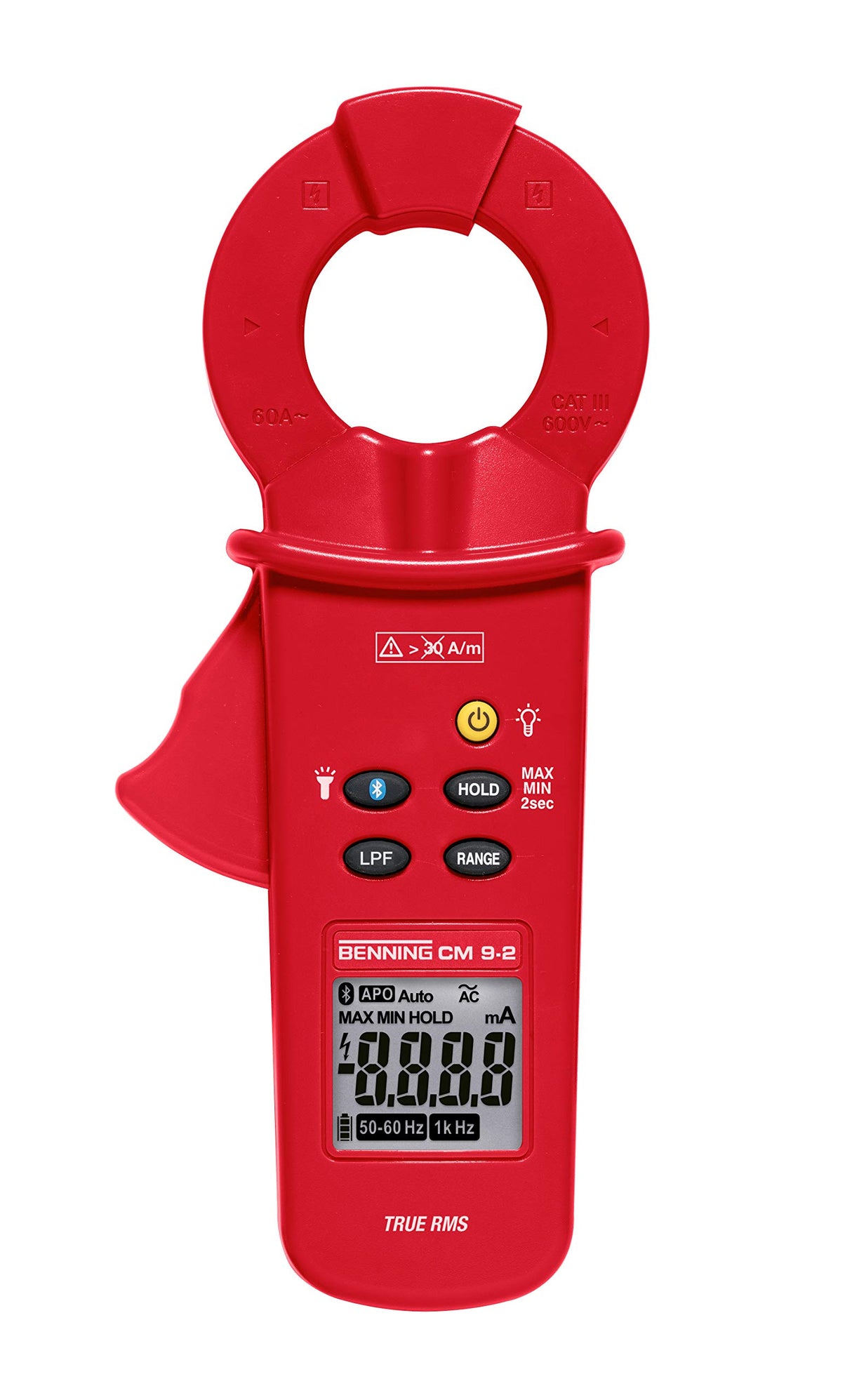 Benning CM 9-2 TRUE RMS 044685 - Alicates de fuga (resolución de 1 μA CA, 6 mA, función Bluetooth y aplicación)