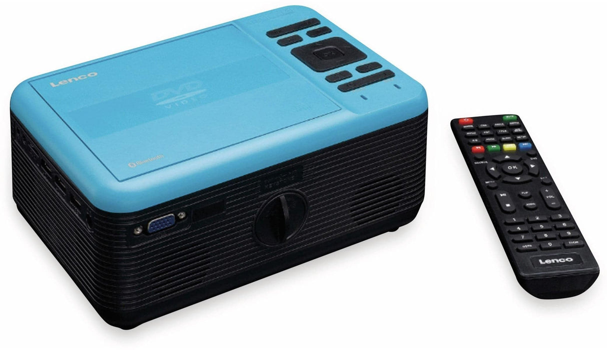Lenco LPJ-500 - Proyector Bluetooth (2800 lúmenes, 30.000 horas de vida útil, Full HD, Bluetooth 5.0, 2 entradas HDMI, USB, puerto SD, AV-in, VGA, color azul)
