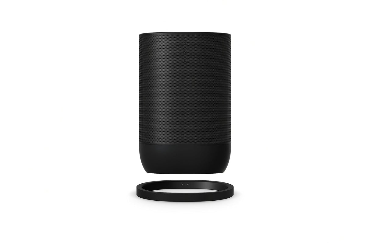 Sonos Move 2 | Altavoz portátil inalámbrico con Wi-Fi, Bluetooth, Amazon Alexa, 24 Horas de autonomía y Base de Carga inalámbrica - Negro