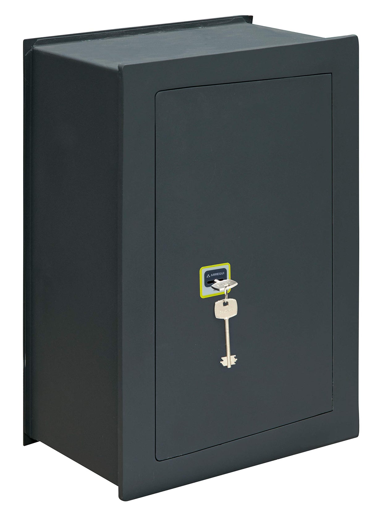 ARREGUI Ideal 10 281380 Caja fuerte de empotrar a pared con cerradura de llave, Caja de Seguridad para casa y negocio, fácil de usar, alto nivel de seguridad, 52 x 36 x 22 cm, 27 L Gris Oscuro