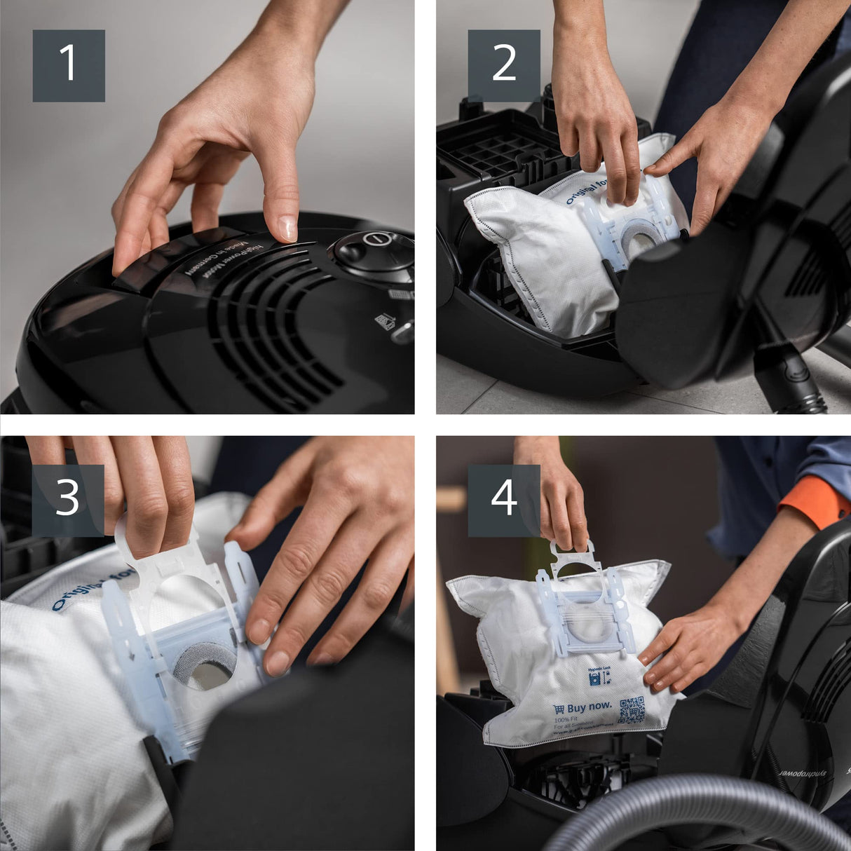 Siemens Synchropower - Aspirador con bolsa, 4 L, 600 W, color negro