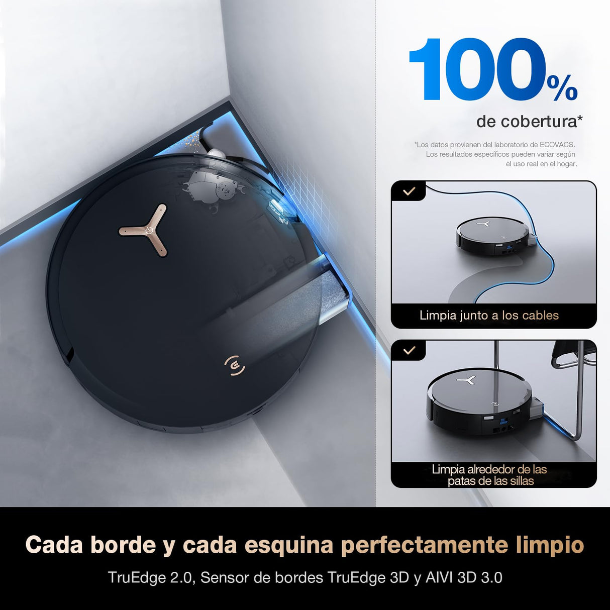 ECOVACS DEEBOT X8 Pro Omni Robot Aspirador y Fregasuelos con Base Automàtico, 18000 Pa, Fregona Autolavante Instantánea OZMO Roller, Lavado con Agua Caliente 75 ℃, Anade Detergente Automatico, Blanco