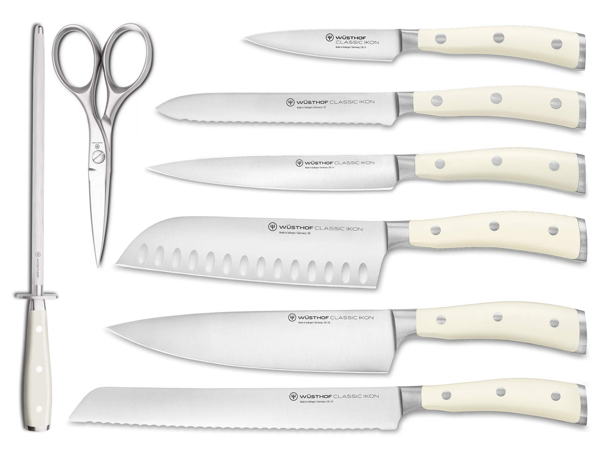 WÜSTHOF Classic Ikon creme Bloque cuchillos con 8 piezas