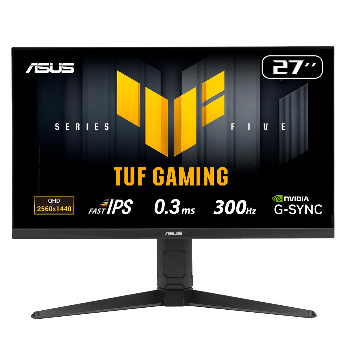 ASUS TUF Gaming VG27AQML5A Monitor de 27 Pulgadas QHD Fast IPS, 300Hz, 0.3ms, G-Sync y AMD FreeSync Premium, ELMB Sync, VESA, DisplayHDR 400, 95% DCI-P3, DisplayWidget Center, IA Gaming