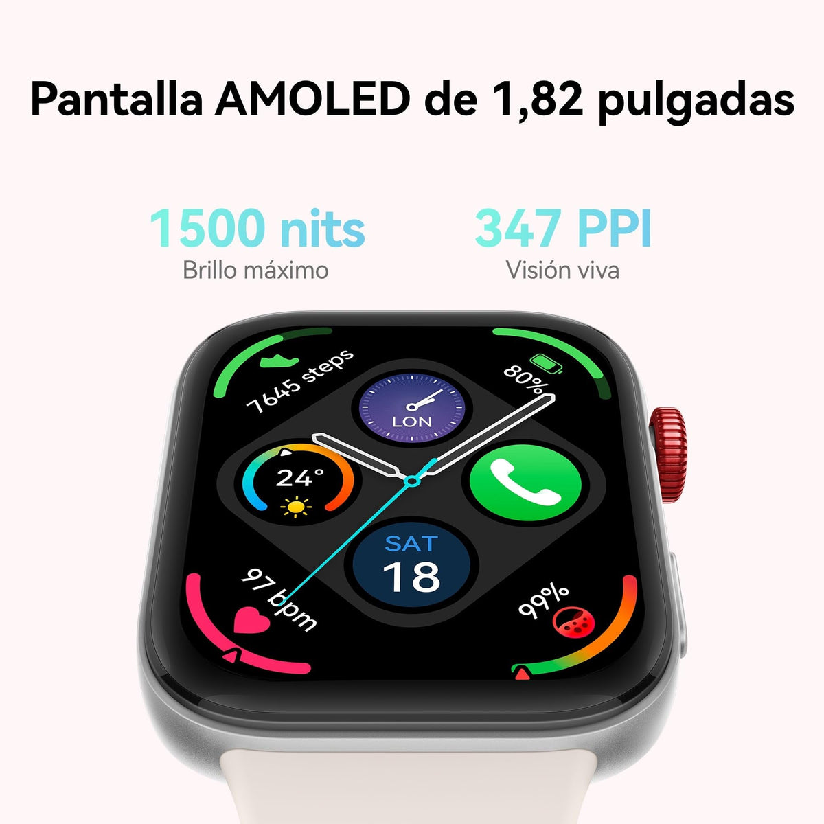 Huawei Watch FIT 3, Pantalla AMOLED de 1.82 Pulgadas, Diseño Ultrafino, Llamadas por Bluetooth, hasta 10 días de batería, Compatible con Android & iOS, Gris