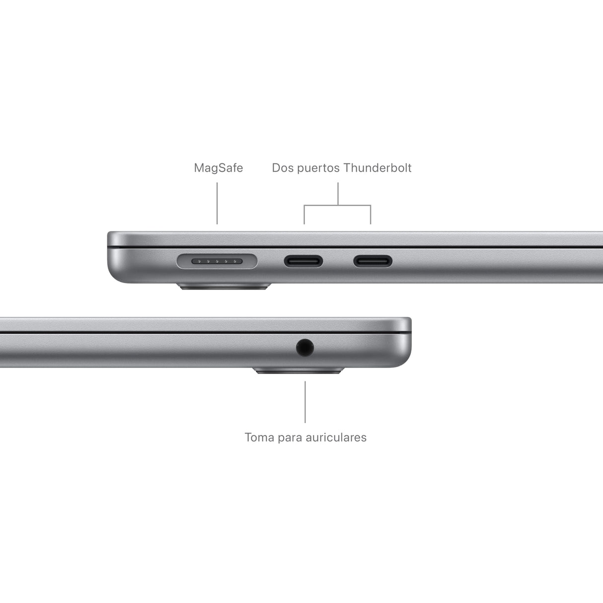 Apple 2024 MacBook Air de 13 Pulgadas con Chip M3: Pantalla Liquid Retina, CPU 8 núcleos, GPU 8 núcleos, 16 GB de Memoria unificada, SSD de 256 GB, Touch ID, Gris Espacial
