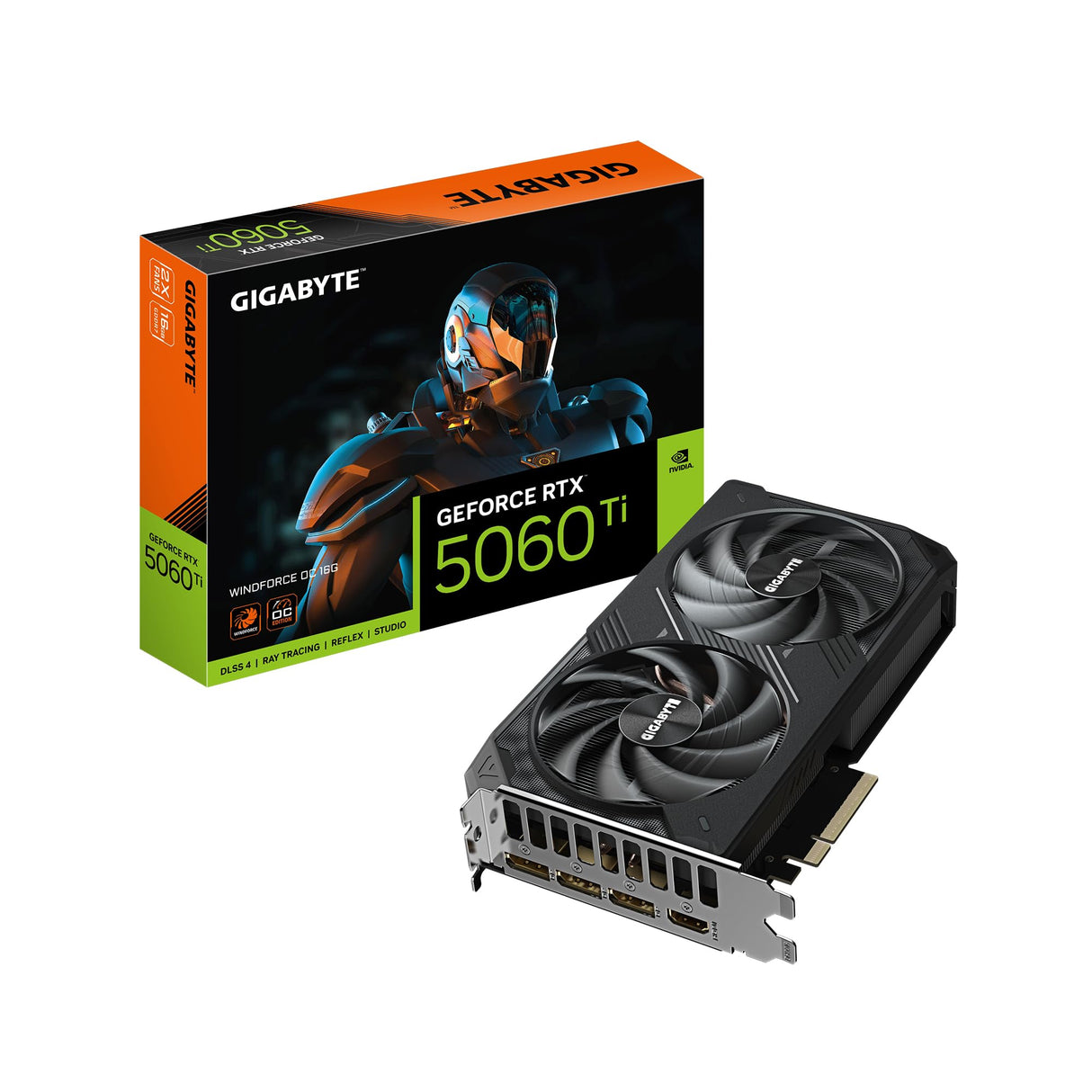 Gigabyte GeForce RTX 5060 Ti WINDFORCE OC 16G Tarjeta Gráfica – 16 GB GDDR7, 128 bits, PCI-E 5.0, 2587 MHz Frecuencia del núcleo, 3 x DisplayPort, 1 x HDMI, GV-N506TWF2OC-16GD